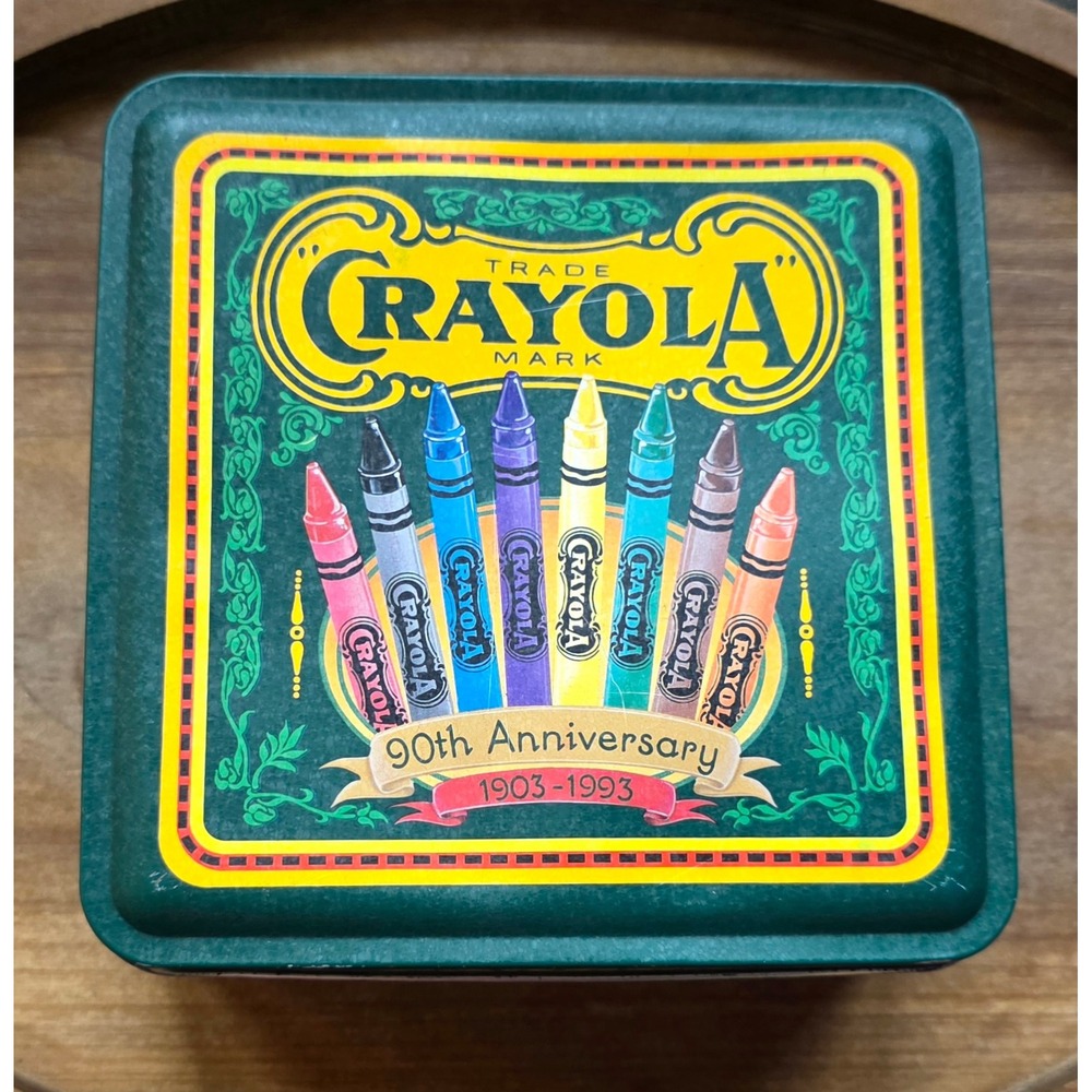 Vintage Crayola 90th Anniversary Limited Edition Collectible Tin 1903-1993 Green